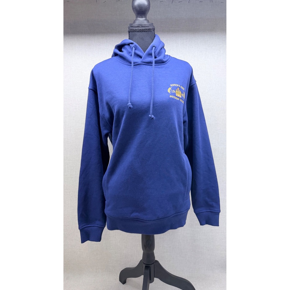Scotch & Soda Relaxed Fit Graphic Fleece Hoodie Blue‎ NWT Size Small